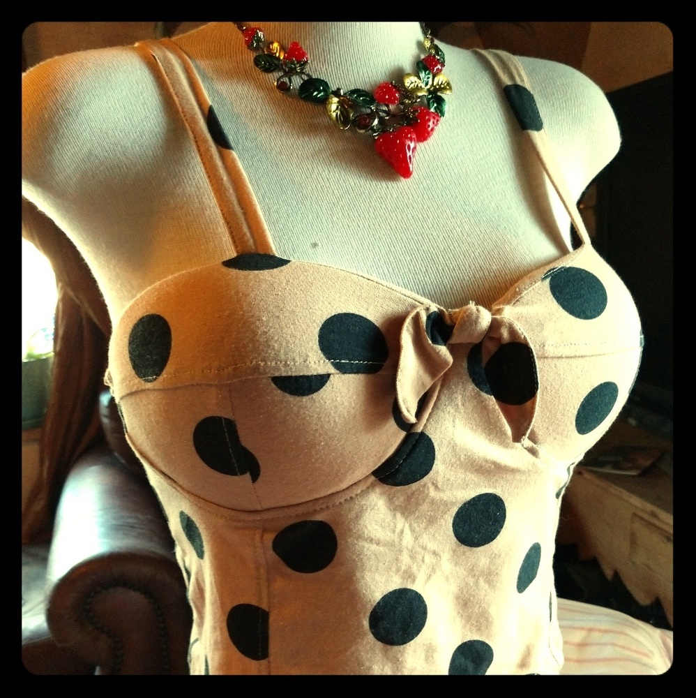 Pinup Rockabilly Polka Dot Crop Top